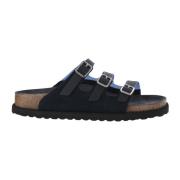 Birkenstock Marinblå Mocka Sandaler Kork Sula Blue, Dam