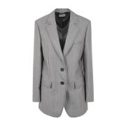 Alberta Ferretti Fantasy Wool Tweed Blazer Gray, Dam