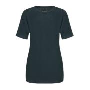 Maison Margiela Bomullsräfflad t-shirt Gray, Dam