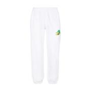 Off White Logo Bomull Sweatpants Elastisk Midja Manschetter White, Dam