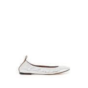 Lanvin Laminerade Läder Ballerina Flats Gray, Dam