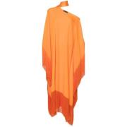 Taller Marmo Orange Kaftan Klänning med Cold-Shoulder Design Orange, D...