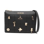 Love Moschino Svart Faux Läder Axelväska Black, Dam