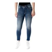 Le Temps Des Cerises Highwaist Slim Fit Jeans med Push-up Effekt Blue,...