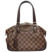 Louis Vuitton Vintage Pre-owned Tyg axelremsvskor Brown, Dam