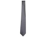 Canali Elegant Sidenslips Mikro Rutigt Mönster Gray, Herr