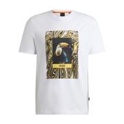 Hugo Boss Bomull T-shirt med 'Te-Tucan' Design White, Herr