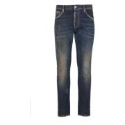 Dsquared2 Blå Bomullsjeans med Logopatch Blue, Herr