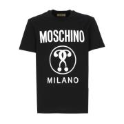 Moschino Svart T-shirt med Logo Print Black, Herr