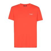 Balmain T-shirt med flocked Paris-logotyp Orange, Herr