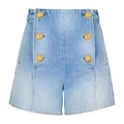 Balmain Denim shorts med knappar Blue, Dam