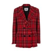 Msgm Röd Jacka Giacca/Jacket Red, Dam