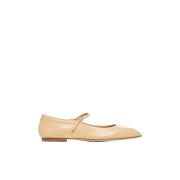 aeyde Beige Nappa Läder Ballet Flats Beige, Dam