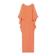 Max Mara Orange Silkesklänning Maxi Orange, Dam