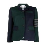 Thom Browne Grön Ullflanelljacka 4bar Detalj Green, Dam