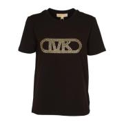 Michael Kors Svart Tröja med Grommet Empire Tee Black, Dam