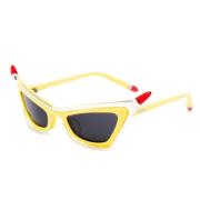 Moschino Gula Acetat- och Metallsolglasögon Yellow, Dam