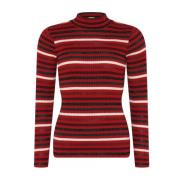 Skovhuus Randig Ribbstickad Pullover Blus Roccoco Multicolor, Dam