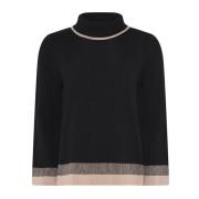 Skovhuus A-Formad Turtle Pullover Blus Svart Black, Dam