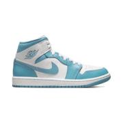 Jordan Mid UNC Blå Läder Sneakers Blue, Herr