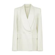 Nina Ricci Naturlig Shawl Krage Blazer White, Dam