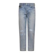 Amiri Bandana Reparation Straight Jeans Blue, Herr