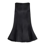 Khaite Svart Siden Satin Miniklänning Black, Dam