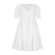 Nina Ricci Vit Poplin Babydoll Klänning White, Dam