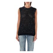 Golden Goose Paljettstickad Tanktopp Black, Dam