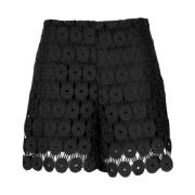 Erika Cavallini Svart Bomull Macrame Effekt Kjol Black, Dam