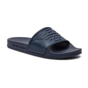 Emporio Armani Platta PVC Logo Mules - Blå Blue, Dam