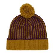 Gallo Lila Ull Kashmir Beanie Fiskare Ribb Multicolor, Unisex