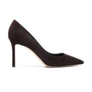 Jimmy Choo Brun Mocka Spetsig Häl Pumps Brown, Dam