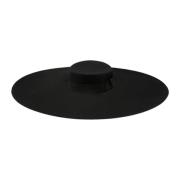 Nina Ricci Svart Ull Capeline Hatt Black, Dam