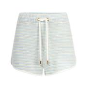 Nina Ricci Blå & Guld Randig Terry Bomull Hotpants Blue, Dam