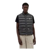 Moncler Quiltad Down Gilet med Logo Patch Gray, Herr