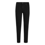 7 For All Mankind Skinny Fit Jeans med Frontstängning Black, Dam