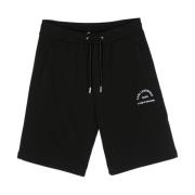 Karl Lagerfeld Svarta Bomullsshorts Broderad Logotyp Black, Herr