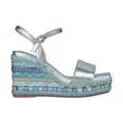 Alma EN Pena Rhinestone Wedge Sandal med Flätad Detalj Blue, Dam