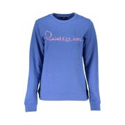 Cavalli Class Blå Bomullsweatshirt Broderad Logotyp Blue, Dam