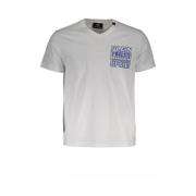 Plein Sport Vitt Logo V-ringad T-shirt White, Herr