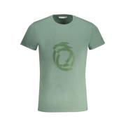 Trussardi Tryck Logo Rund Hals T-Shirt Green, Herr