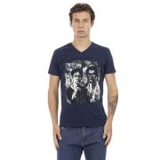 Trussardi Stiligt V-ringad T-shirt Blå Blue, Herr