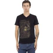 Trussardi Elegant V-ringad T-shirt Black, Herr