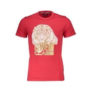 Cavalli Class Tryckt Logot-shirt Kortärmad Rund Hals Red, Herr