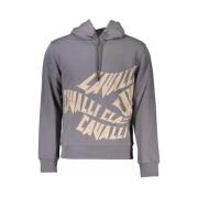 Cavalli Class Grå huva sweatshirt med ikonisk logotyptryck Gray, Herr