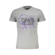 Cavalli Class Tryckt Logot-shirt Kortärmad Gray, Herr