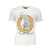 Cavalli Class Tryckt Rund Hals T-shirt White, Herr