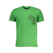 Cavalli Class Tryck Logo Rund Hals T-shirt Green, Herr