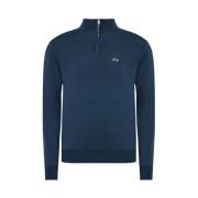 La Martina Blå Akryl Half-Zip Tröja Blue, Herr